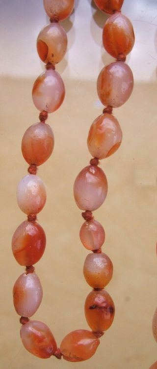 LOVELY,  CHUNKY,  GRADUATED,  VINTAGE REAL CARNELIAN AGATE BEAD FLAPPER NECKLACE 4
