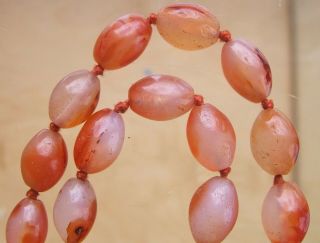 LOVELY,  CHUNKY,  GRADUATED,  VINTAGE REAL CARNELIAN AGATE BEAD FLAPPER NECKLACE 5
