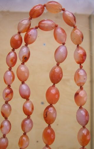 LOVELY,  CHUNKY,  GRADUATED,  VINTAGE REAL CARNELIAN AGATE BEAD FLAPPER NECKLACE 6