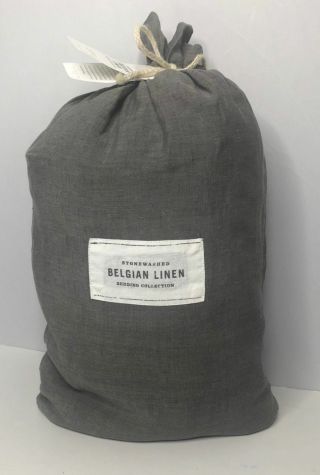 Restoration Hardware Stonewashed Belgian Linen Sheet Set Queen Graphite $279