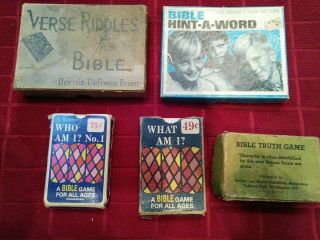 5 - Vintage Card Games - Who Am I? What Am I? Bible Truth Game