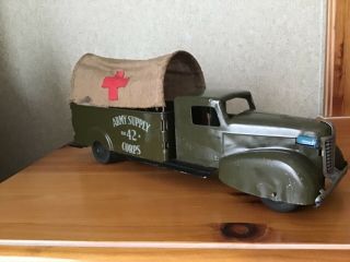 VINTAGE 1940’S WYANDOTTE ARMY SUPPLY CORPS TRUCK 2