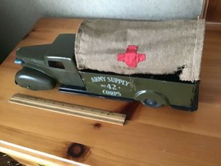 VINTAGE 1940’S WYANDOTTE ARMY SUPPLY CORPS TRUCK 3