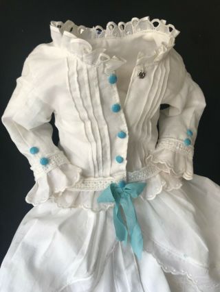 CC Finest French Fashion Dress Antique Style Cotton app.  18 - 19in.  Doll 7