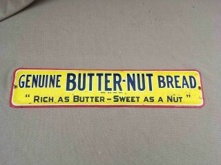 Vintage Butter - Nut Bread Tin Advertising Horizontal Grocery Store Sign