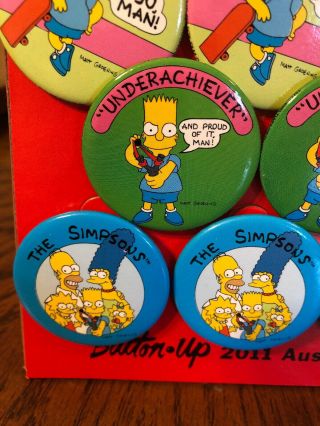 RARE Vintage 1990 The Simpsons Store Display With 40 Pinback Buttons 4