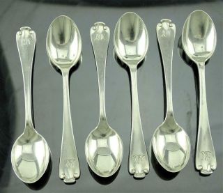 Matched Set 6 Tiffany & Co.  Sterling Silver Flemish Pattern Demitasse Spoon 1911