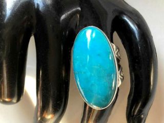 Vintage Persian Turquoise Ring In Sterling Silver Sz 5