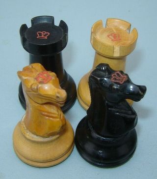 Antique F.  H.  Ayres Staunton English Wood Chess Set Vintage British 4