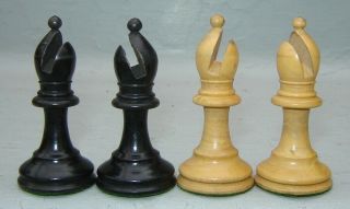Antique F.  H.  Ayres Staunton English Wood Chess Set Vintage British 8