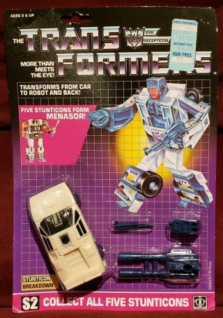 Breakdown 1986 Transformers G1 Stunticon Mip Vintage Package Hasbro