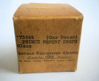 Vintage Box Of Prince Rupert Drops,  Central Scientific Co,  Mid - 20th Century