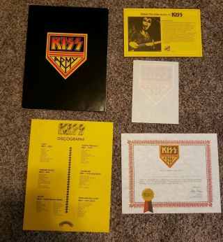 Kiss Army Membership Kit Packet Discography Decal Member Bio Vintage