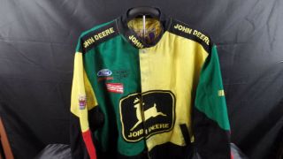 John Deere Vintage Jeff Hamilton Roush Racing Winston Cup Coat Jacket Hg1