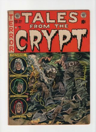 Tales From The Crypt 30 Fn - 5.  5 Vintage Ec Comic Drowning Cover Golden Age 10c