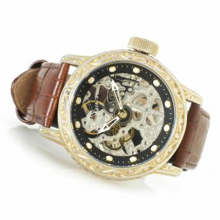 Invicta 52mm Excalibur Mechanical Leather Strap Watch 18602