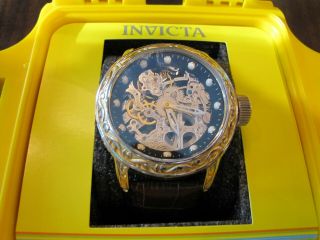 Invicta 52mm Excalibur Mechanical Leather Strap Watch 18602 2
