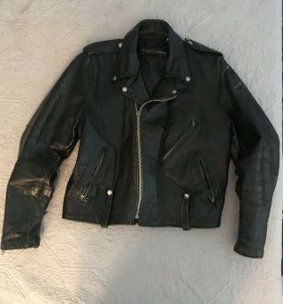 70s Vintage Harley Davidson Leather Jacket Size 42.