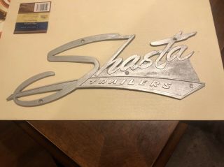 Vintage 1960s Shasta Trailername Plate Emblem