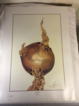 Vintage 1973 Explosion By John Pitre Poster 25x35 Nude Surrealism