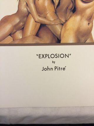 Vintage 1973 Explosion By John Pitre Poster 25x35 Nude Surrealism 4