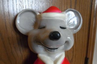 Vintage Union Products Hard Plastic Santa Mouse Xmas Lighted Blow Mold - Orig Box 2