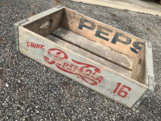 Very Rare Vintage 1976 Pepsi Cola Script Wood Soda Pop Crate Charleston SC 6