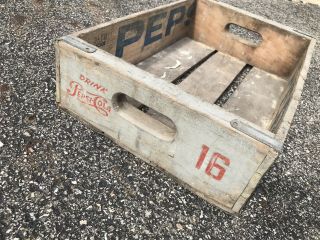 Very Rare Vintage 1976 Pepsi Cola Script Wood Soda Pop Crate Charleston SC 7