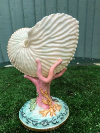 MID 19thC ROYAL WORCESTER NAUTILUS SHELL VASE WITH CORAL ARMS OTHER c1867 6