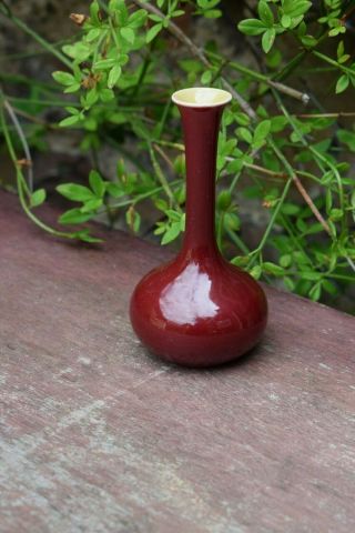 Antique Oxblood Sang de Boeuf Ceramic Vase 2