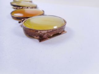 Antique Georgian Pinchbeck Agate (?) WIDE Bracelet Unusual Color Orange/Yellow 6