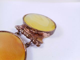 Antique Georgian Pinchbeck Agate (?) WIDE Bracelet Unusual Color Orange/Yellow 7