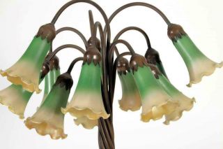 Vintage Tiffany Style Lily Pad / Lotus Design Floor Lamp 2