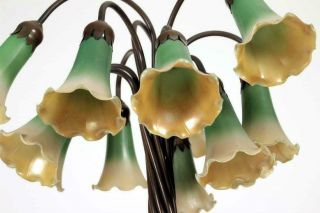 Vintage Tiffany Style Lily Pad / Lotus Design Floor Lamp 4