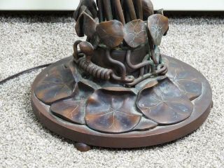 Vintage Tiffany Style Lily Pad / Lotus Design Floor Lamp 8