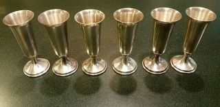 Set Of 6 Sterling Silver 100g Cordial Glass Shot Cup Aperitif Goblet