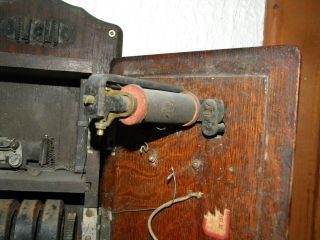 Antique VTG STROMBERG - CARLSON Telephone Oak Wood Hand Crank Wall Box early 1900s 10