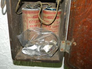 Antique VTG STROMBERG - CARLSON Telephone Oak Wood Hand Crank Wall Box early 1900s 8