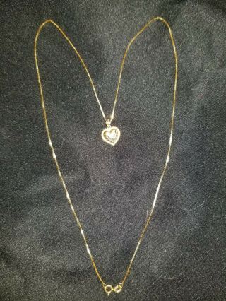 Wow Vintage 14k Yellow Gold Aurafin Necklace With Ma Heart Pendant Not Scrap