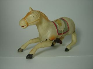 Vintage Bucking Bronco Horse Celluloid / Tin Wind - Up Toy -