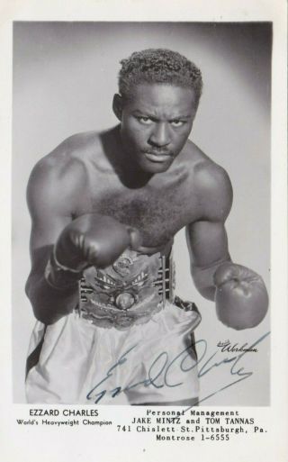 Ezzard Charles Boxing Autograph Signed Photo / Very Rare.