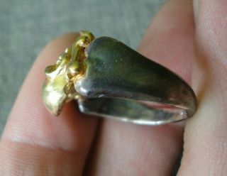 Antique Victorian Memento Mori Skull & Bones gold silver ring Unique stunning 2