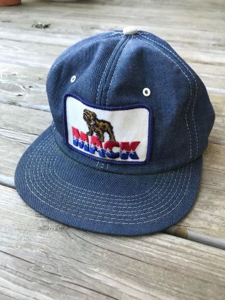 Vintage Denim Snapback Hat K Products K Brand Mack Truck 70’s Vtg