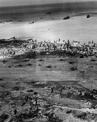 1943 Wwii Battle Of Tarawa Us Marines Photo Fl66