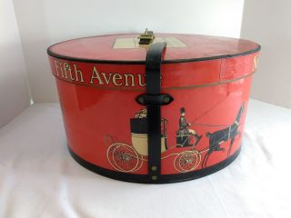 Vintage Dobbs Fifth Avenue York Red Hat Box Only