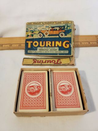 Vintage Antique Parker Brothers Touring Automobile Card Game W/ Box 1926