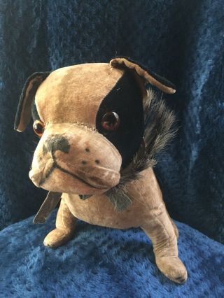 RARE Early Prewar Velvet French bulldog 3