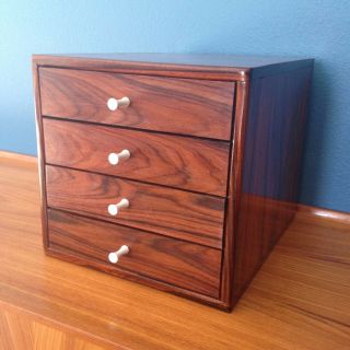 Rosewood Jewelry Box Chest Of Drawers Herman Miller George Nelson Mid Century