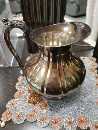 Vintage - Silver And Copper Fused Pitcher By The Sheffield Silver Company S - 8507