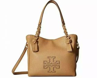 Nwt Tory Burch Small Harper Leather Tote Bag Vintage Camel R$398